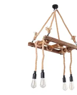 Svietidlá  Luster na lanku EREBOS 4xE27/40W/230V hnedá 521SHN3113