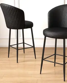 Barové stoličky Bar Stool Set (4 Pieces) Uras - Black