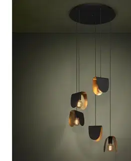 Svietidlá Eglo 390183 - Luster na lanku SERENARA 5xE27/40W/230V čierna/zlatá 390183