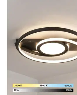 Svietidlá BRILAGI - LED stmievateľné stropné svietidlo TWIRL LED/38W/230V čierna + diaľkový ovládač BR25067