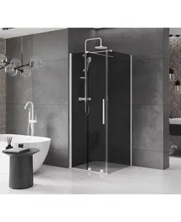 Sprchovacie kúty MEXEN/S - Velár sprchovací kút, posuvné dvere 90 x 90, grafit, biela 871-090-090-41-20