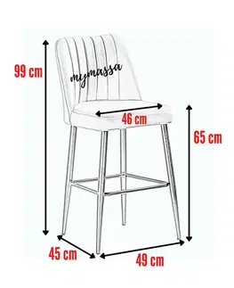 Barové stoličky Bar Stool Set (4 Pieces) Vento - Claret Red