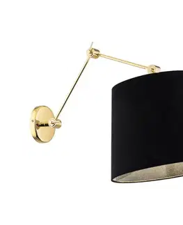Svietidlá Argon 4898 - Nástenná lampa ZAKYNTOS PLUS 1xE27/15W/230V čierna/zlatá 4898