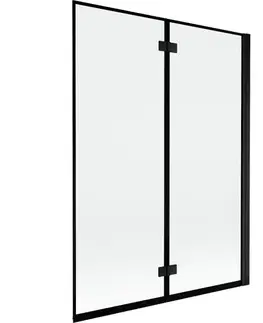 Sprchové dvere MEXEN - MIST vaňová zástena 130x150 cm 6mm 2-s, čierna, okraj, pravá 8A9-130-002-70-70-P