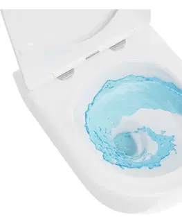 Záchody MEXEN/S - Carmen Závesná WC misa Rimless Tornado vrátane sedátka s slow, duroplast, biela lesk 30880200T