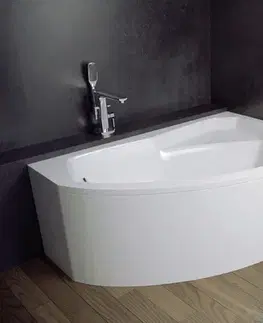 Vane BESCO - Asymetrická vaňa RIMA - Nožičky k vani - Bez nožičiek, Rozmer vane - 160 × 100 cm, Spôsob prevedenia - Pravé VANRIM160P