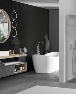 Sprchové dvere MEXEN/S - Kioto Sprchová zástena Walk-in 70 x 70, transparent, chróm 800-070-202-01-00-070