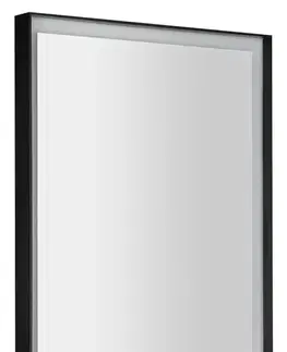 Kúpeľňové zrkadlá SAPHO - SORT zrkadlo s LED osvetlením 60x80cm, bezdotykový IR senzor, 2700-6500K, čierna mat ST080S