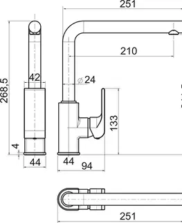 Kuchynské drezy NOVASERVIS NOVASERVIS - Drezová batéria SHARP chróm 37713,0