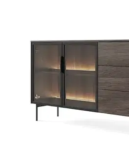 Nábytok ArtLas Komoda NAIRE 181 2D3S s LED osvetlením | dub dunin