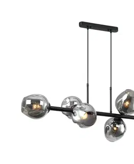 Svietidlá  PND-30843-6 BK+SG - Luster na lanku BORGO 6xE27/40W/230V čierna PND-30843-6 BK+SG