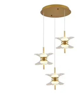 Svietidlá  LED luster na lanku BUTTERFLY 6xLED/5W/230V 3000K zlatý 414LRC1358