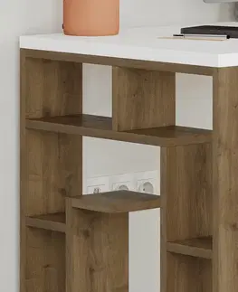 Konferenčné stolíky Pracovný stôl Maze White and Dark Oak