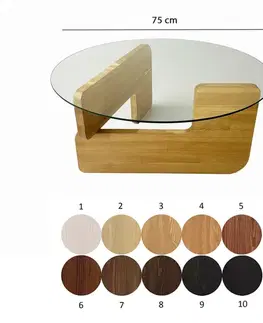 Konferenčné stolíky Konferenčný stolík Mia - Oak, Transparent