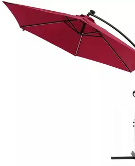 Slnečníky Závesný slnečník s LED svetlom Ø 330 cm Dekorhome