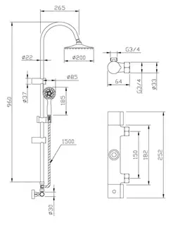 Sprchy a sprchové panely INVENA - Sprchový stĺp s termostatickou batériou GRACJA AU-15-D01-C