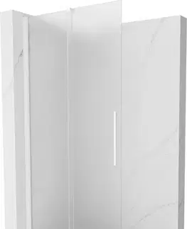 Sprchové dvere MEXEN/S - Velar Sprchová zástena posuvná Walk-in 100 x 200, dekor 8 mm, biela 871-100-000-33-20
