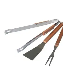 Grilovacie náradie Kinekus Náradie grilovacie nerez+drevo 38cm, sada 3ks