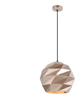 Svietidlá  PND-2424-1L-GD -Luster na lanku PALERMO 1xE27/40W/230V pr. 32 cm rose gold PND-2424-1L-GD