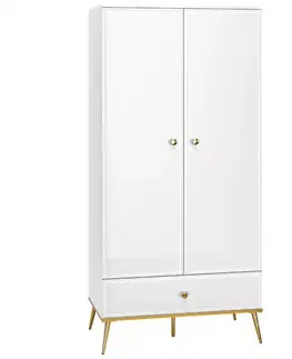 Šatníkové skrine Skriňa Goldin 01 biela