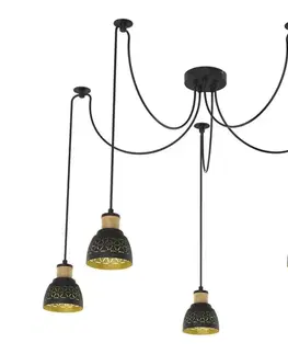 Svietidlá Prezent  - Luster na lanku MESCALA 5xE14/40W/230V pavúk čierna 