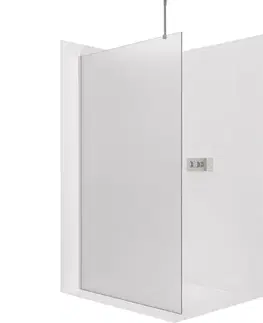 Sprchovacie kúty CERANO - Sprchová zástěna Walk-in Onyx Top Round L/P - 8 mm - kulatá vzpěra - chrom, mléčné sklo - 70x200  CER-8050BD1529