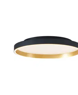 Stropné osvetlenie Dizajnové stropné svietidlo čierne so zlatom 60 cm vrátane LED 3-stupňového spínača - Ingo