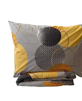 Obliečky Obliečky bavlnené Žlté kruhy 200x140cm+90x70cm TiaHome