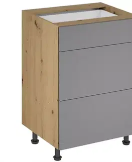 Kuchynské skrinky stojace Kuchynská skrinka Langen D60S3 push beige