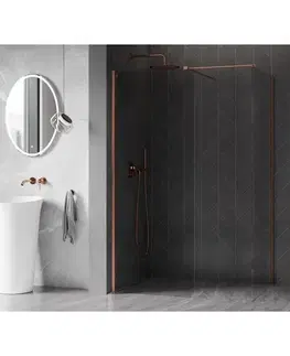 Sprchové dvere MEXEN/S - Kyoto-X Sprchová zástena WALK-IN 100 x 80, transparent 10 mm, meď kartáčovaná 800-100-202-65-00-080-X
