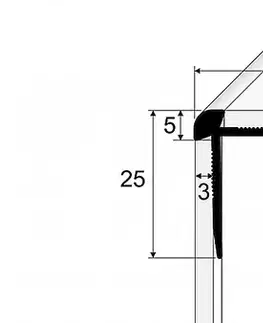 Schodové lišty a profily Schodový profil pre krytiny do 3 mm (skrutkovací) Bronz E03