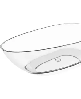 Vane MEXEN - Glass clear voľne stojaca vaňa transparentná 170 x 85, korok chróm 58061708508