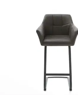 Barové stoličky DELIFE Barová stolička Yulo-Flex vintage antracitová jedálenská stolička plochý kov