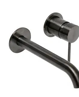 Kúpeľňové batérie Umývadlová batéria SAT Aurum vrátane podomietkového telesa brúsený gun metal SATBAUR101BGM SATBAUR101BGM