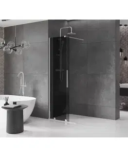 Sprchové dvere MEXEN/S - Velar Sprchová zástena posuvná Walk-in 80 x 200, grafit 8 mm, chróm 871-080-000-43-01