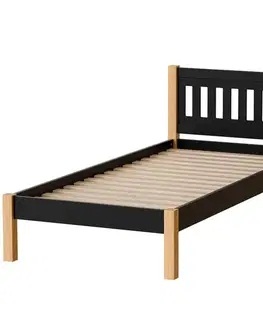 Postele pre dievčatá Posteľ Gaja 90 Čierna/Prírodný Dub