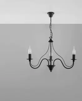 Lampy do obývačky Luster Minerwa 3 A-0217 čierna