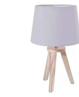 Lampy Atmosphera - Stolná lampa TRIPOD 1xE14/40W/230V borovica/sivá 127252B