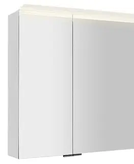 Kúpeľňový nábytok SAPHO - LINEX galérka s LED osvetlením, 80x70x15cm, biela LX080-0030