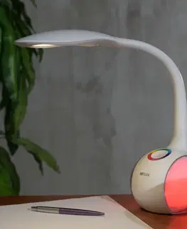 Lampičky Retlux RTL 202 Stolná LED lampa s ambientným podsvietením biela, 5 W