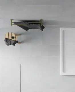 Vane MEXEN/S - Flat sprchová vanička obdĺžniková slim 140 x 70, biela + zlatý sifón 40107014G