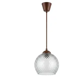 Svietidlá BRILAGI - LED luster na lanku R GLASS 1xE27/60W/230V, priemer 25 cm, hnedá/dymová sivá NSTK7486+TK8611A
