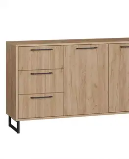 Komody do spálne Komoda Remius  2d3s dub craft zlatý