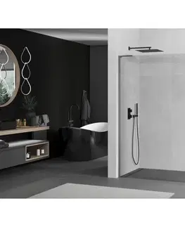 Sprchové dvere MEXEN/S - Kioto L Sprchová zástena WALK-IN 55 x 200, transparent, grafit kartáčovaná 800-055-103-66-00