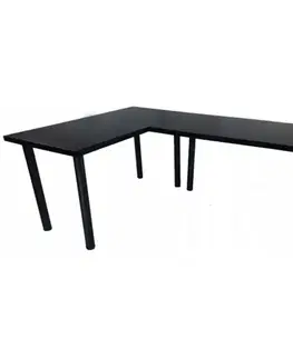 Kancelárske rohové stoly Písací Stôl Roh. Low Čierna 240x160x3,6 Model 0