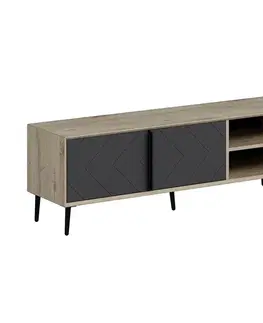 TV stolíky JOEY TV stolík na nožičkách, dub / antracit