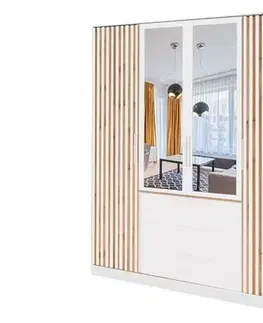 Šatníkové skrine ArtStol Šatníková skriňa BALI LUX D4 | biela