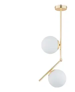 Svietidlá  Luster na tyči LIBERTY 2xE14/40W/230V zlatá/biela 62267