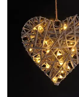 Vianočné osvetlenie  LED ratanové srdce 30x LED 2x AA 30cm 1V245