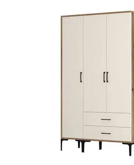Šatňové skrine Šatníková skriňa Kumsal ST - Walnut, Cream